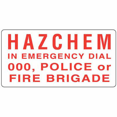 HAZCHEM EMERGENCY SIGN