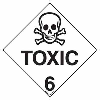 Sign, Hazchem, 270 x 270mm, Sticker – Toxic 6