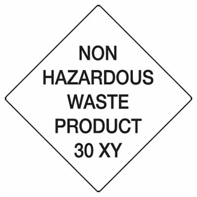 Hazchem, 270x270mm, S/A – Non Hazardous Waste Product 30 XY