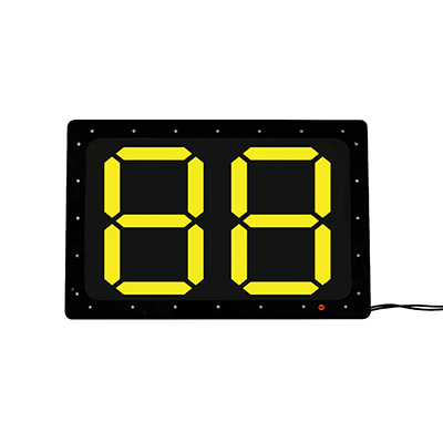 MAXSafe Hi-Viz LED Sign Changeable Display, 2 Character Numeric Only Changeable Display, 684mm W x 454mm H x 40mm D (Yellow Display), 2 Display Characters, 12-24v