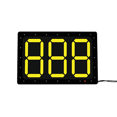 MAXSafe Hi-Viz LED Sign Changeable Display, 3 Character Numeric Only Changeable Display, 684mm W x 454mm H x 40mm D (Yellow Display) 3 Display Characters, 12-24v