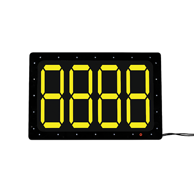 MAXSafe Hi-Viz LED Sign Changeable Display, 4 Character Numeric Only Changeable Display, 684mm W x 454mm H x 40mm D (Yellow Display) 4 Display Characters, 12-24v