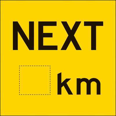 600x600mm – Corflute – Cl.1 – Next ____km
