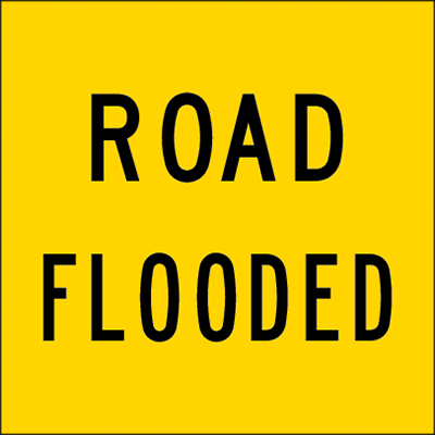 600x600mm – Corflute – CI.1 – Road Flooded