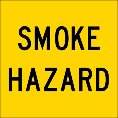 600x600mm – Corflute – CI.1 – Smoke Hazard