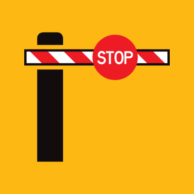 600x600mm – Corflute Cl.1 – Stop On Boom Gate
