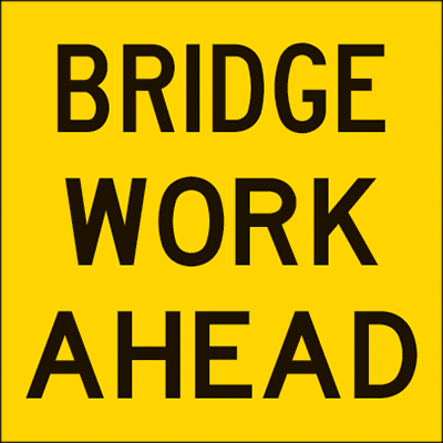 600x600mm – Corflute – CI.1 – Bridge Work Ahead