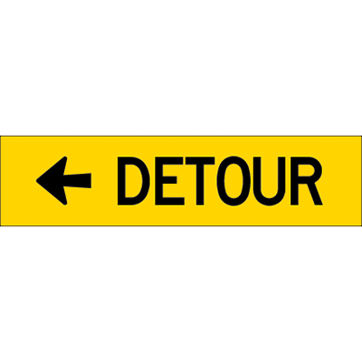 1200x300mm – Corflute – CI.1 – Detour (Arrow Left)