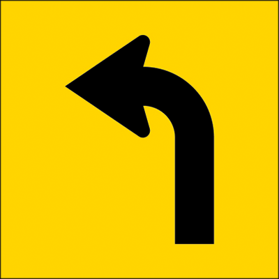 600x600mm – Corflute – Cl.1 – Lane Status – Left Turn