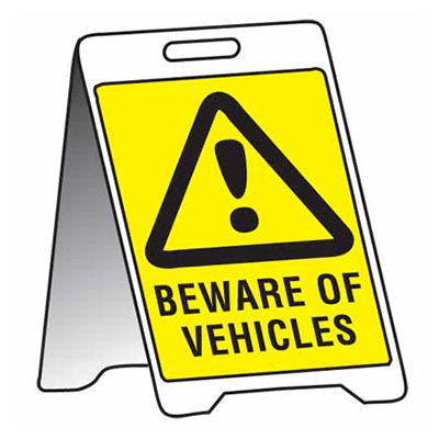 Sign Stand, 500 x 300mm, Corflute – Beware Of Vehicles