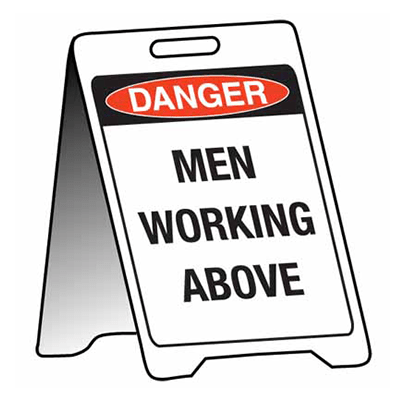 Sign Stand, 500x300mm, Corflute – Danger, Men Working Above