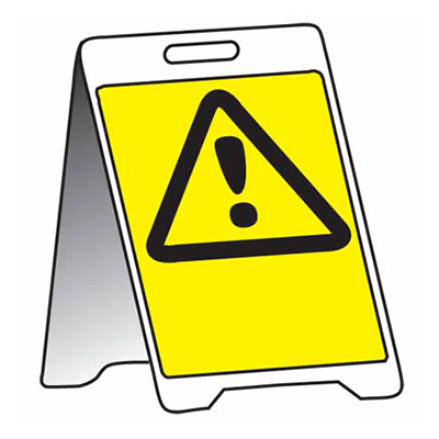 Sign Stand, 500 x 300mm, Corflute, Caution Symbol – Blank