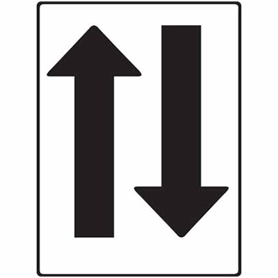 ROAD SAFETY SIGN 2 WAY ARROWS