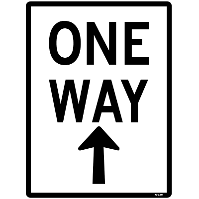 ROAD SAFETY SIGN ONE WAY UP