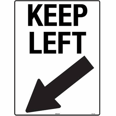 Sign, 600 x 450mm, Metal – Keep Left c/w Overlaminate