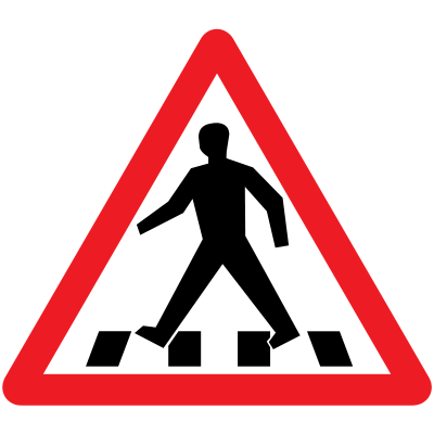 Sign, 750mm, Aluminium Reflective Class 1 – Pedestrian Zebra Crossing