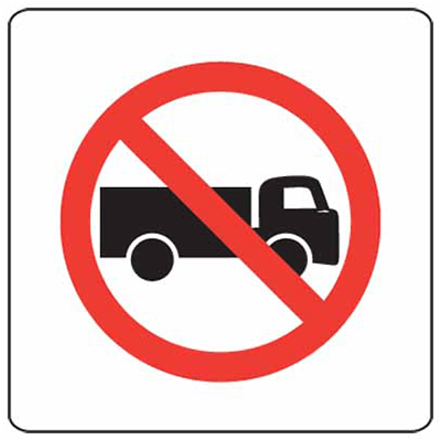 Sign, 450 x 450mm, Aluminium Class 2 Reflective – No Trucks