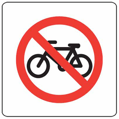 Sign, 450 x 450mm, Aluminium Class 2 Reflective – No Bikes