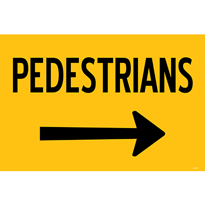 SWING STAND SIGN PEDESTRIANS RIGHT