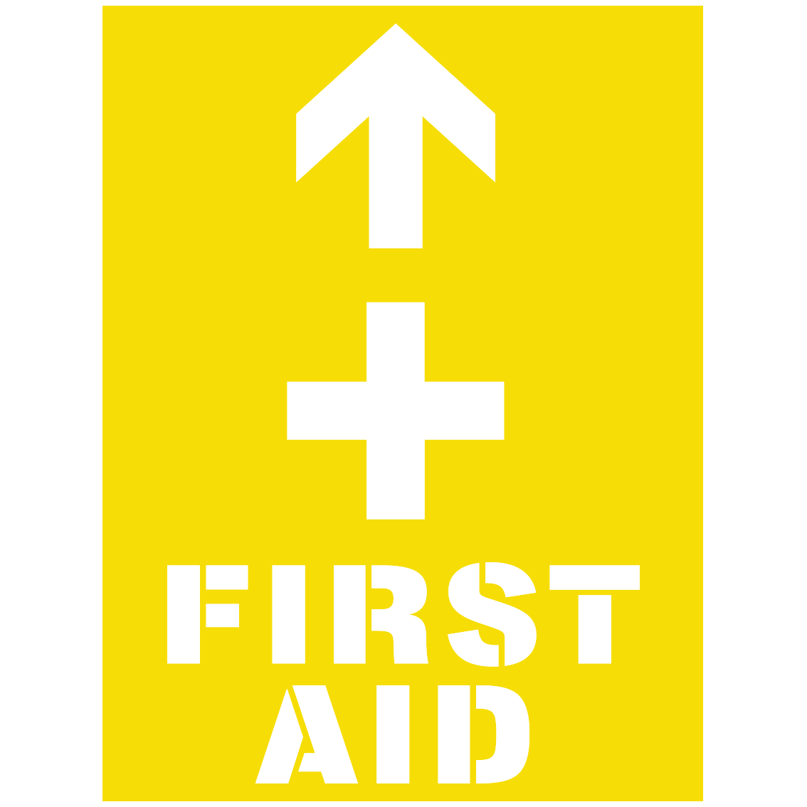 600x450mm – Poly Stencil – First Aid With Arrow