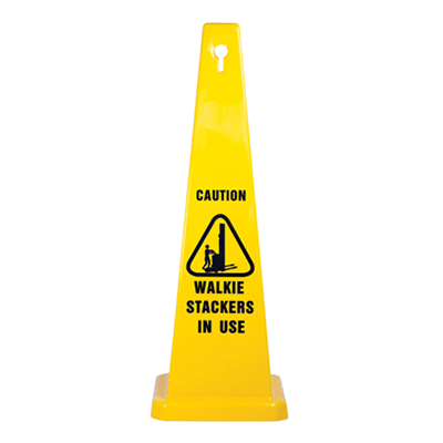 890mm Safety Cone – Caution Walkie Stacker In Use
