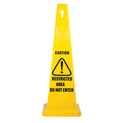 890mm Safety Cone – Caution – Restricted Area Do Not Enter
