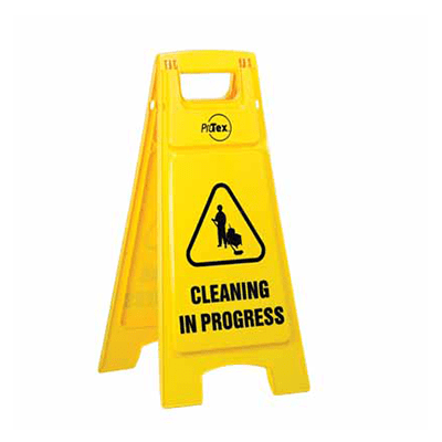 Plastic Sign Stand – Double Sided – Cleaning in Progress