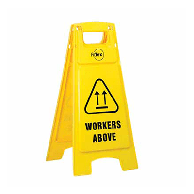Plastic Sign Stand – Double Sided – Workers Above
