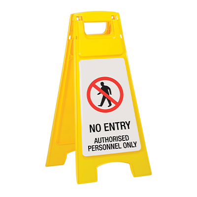 Plastic Sign Stand – Double Sided – No Entry Authorised Personnel Only