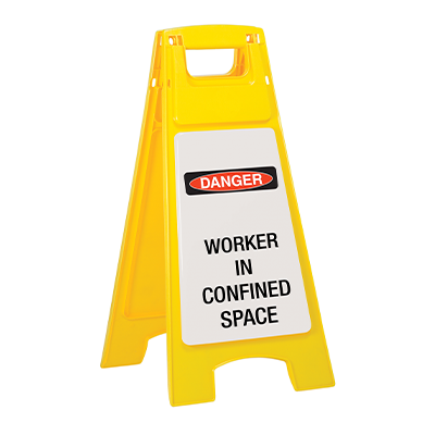 Plastic Sign Stand – Double Sided – Danger Worker  In Confined Space