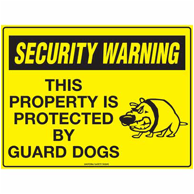 SECURITY SIGN GUARD DOGS