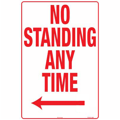 TAFFIC SIGN NO STANDING LEFT