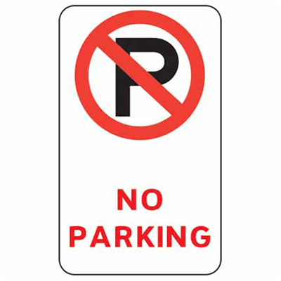 Sign, 450 x 300mm, Metal – No Parking c/w Overlaminate