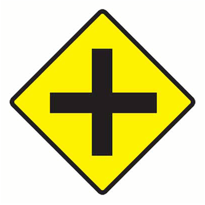 Sign, 600 x 600mm, Aluminium Class 1 Reflective – Cross Road Sign