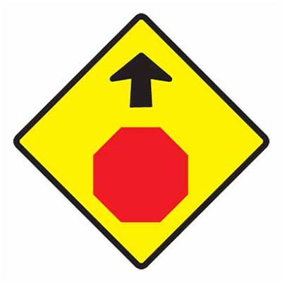 Sign, 600 x 600mm – Aluminium – Class 1 – Stop Sign Ahead