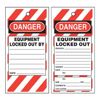 Lockout Danger Tags – Pk/100 – Tear Proof – Sequentially Numbered in Two Positions – Perforated Tear Off