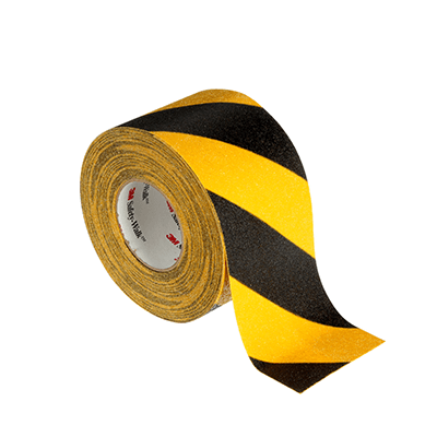 3M Safety-Walk Slip-Resistant General Purpose Tapes and Treads 613, Black/Yellow Stripe, 100mm x 18.2m