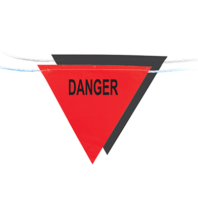 Flag Bunting – 30m Roll – Red/Black – Danger