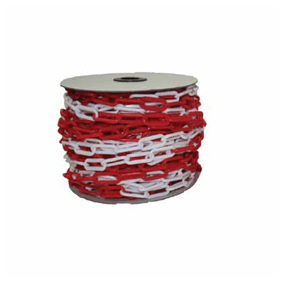 Plastic Chain – Red/White- 8mm x 40m Roll