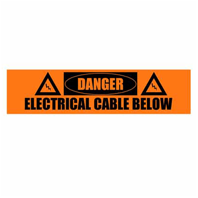 Underground Tape – Detectable – Danger Electrical Cable Below – Orange with Black Text – 150mm x 500m