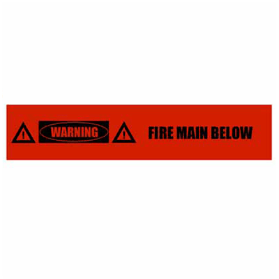 Underground Tape – Detectable – Warning Fire Main Below – Red with Black Text – 100mm x 250m