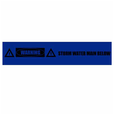 Underground Tape – Detectable – Warning Storm Water Main Below – Blue with Black Text – 100mm x 250m