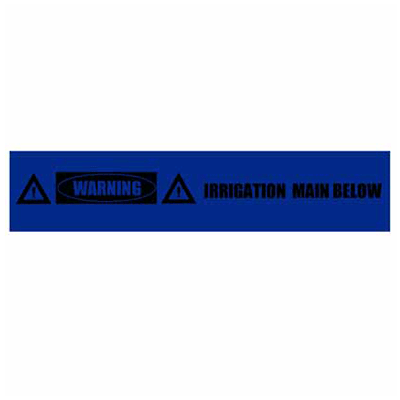 Underground Tape – Non-Detectable – Warning Irrigation Main Below
 – Blue with Black Text
 – 150mm x 500m