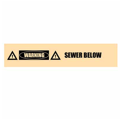 Underground Tape – Non-Detectable – Warning Sewer Below – Beige with Black Text – 150mm x 500m