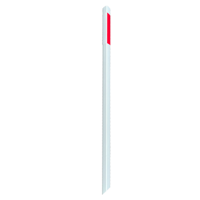 Delinimate – White Triangle 100% Recycled PVC Guide Post 1200mm long with 2 x White and 1 x Red Class 1 Reflective Stickers