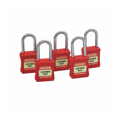 S/5 – 42mm Premium Padlock – Red – Keyed Different c/w Master Key