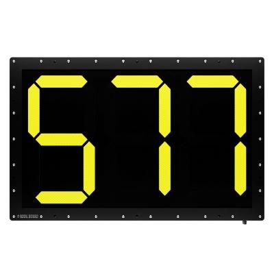 MAXSafe Hi-Viz LED Sign Changeable Display 3 Character Numeric Only Changeable Display, 840mm W x 540mm H x 40mm D (Yellow Display)