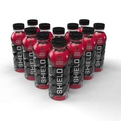 SHIELD Electrolyte Drink, Ready to Drink Bottle (500mL), Case of 12, Berry flavour