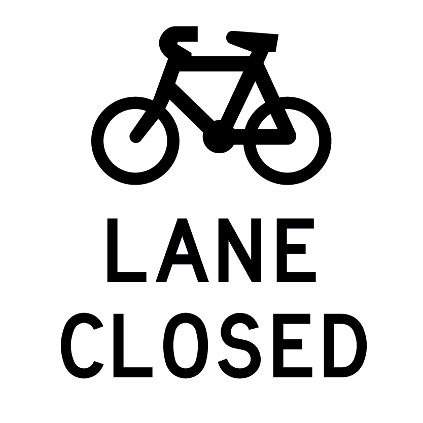 600x600mm – Corflute – Cl.1 – Lane Closed (with Picto)