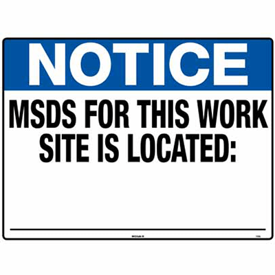 NOTICE SIGN SDS